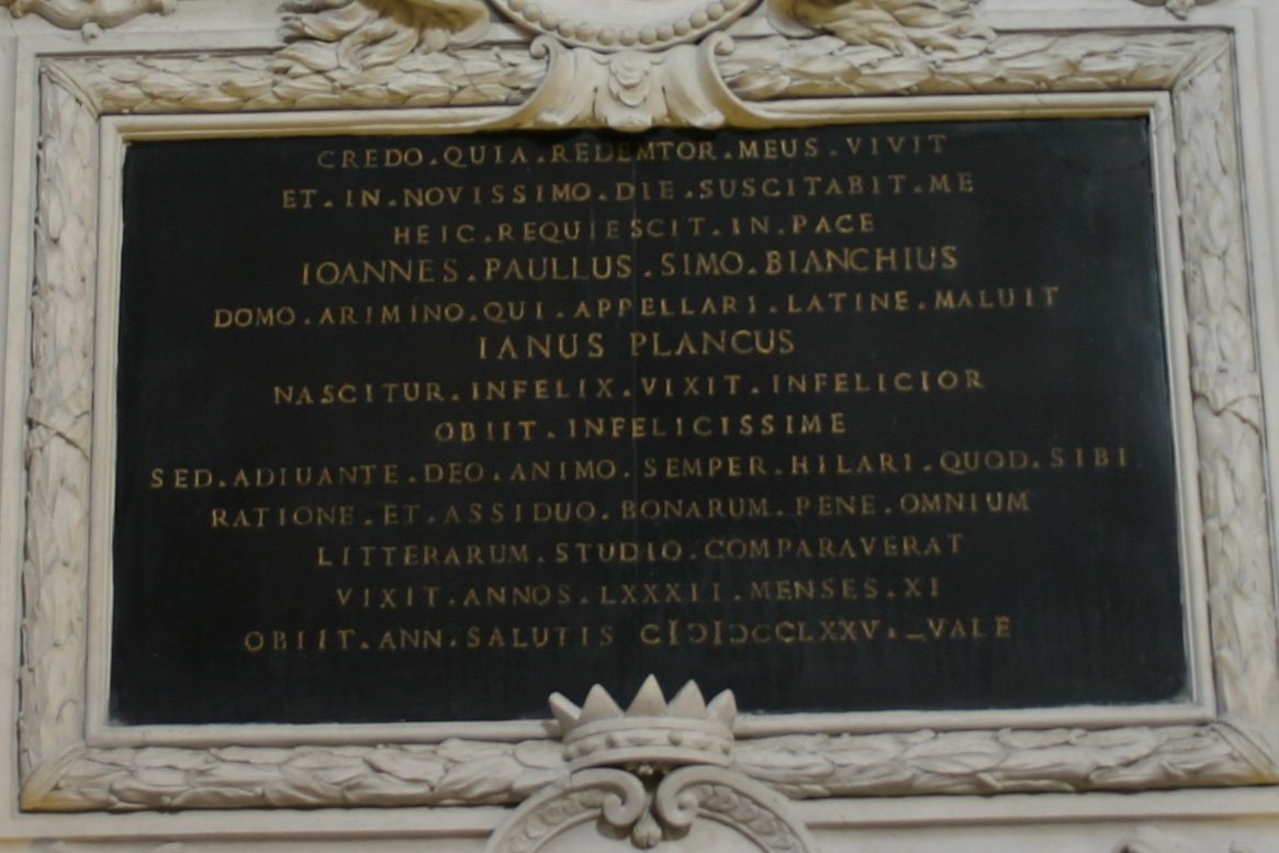Giovanni Bianchi Plancus tomb, Chiesa di Sant'Agostino, Rimini, Italy - 04.JPG
